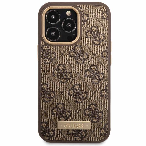 Guess Coque 4G Logo Monogram MagSafe Apple iPhone 14 Pro Max - Marron