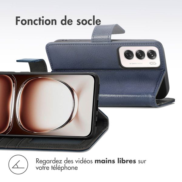 imoshion Étui de téléphone portefeuille Luxe Oppo Reno 12 - Bleu foncé