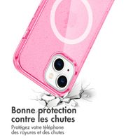 imoshion Coque Pailletée avec MagSafe Apple iPhone 15 - Paillettes Rose