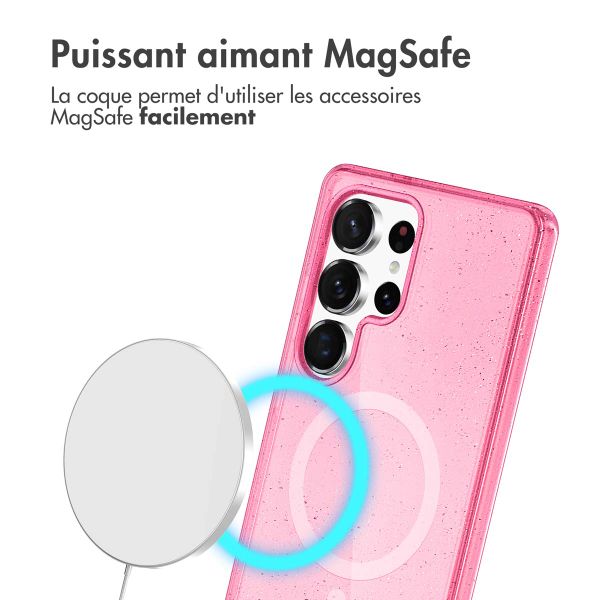 imoshion Coque Pailletée avec MagSafe Samsung Galaxy S24 Ultra - Paillettes Rose