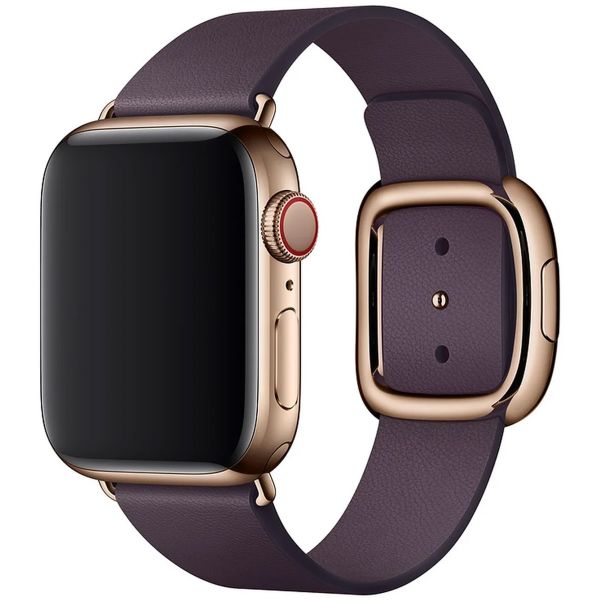 Apple Leather Band Modern Buckle Apple Watch Series 1-9 / SE - 38/40/41 mm / Series 10 - 42 mm - Taille M - Aubergine