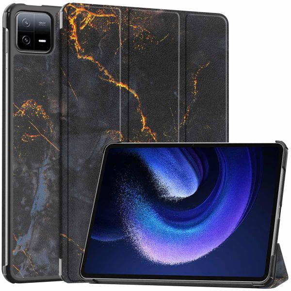 imoshion Coque tablette Design Trifold Xiaomi Pad 6 / 6 Pro - Black Marble