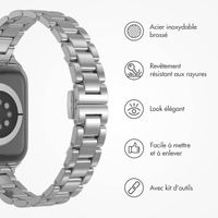 Selencia Bracelet à maillons fin en acier Apple Watch Series 1 á 9 / SE (38/40/41 mm) | Series 10 (42 mm) - Argent