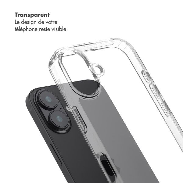 Selencia Coque arrière avec crochets amovibles Apple iPhone 16 - Transparent