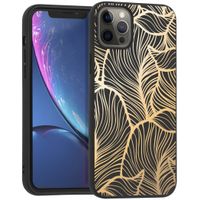 imoshion Coque Design iPhone 12 Pro Max - Feuilles / Noir