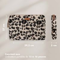 Selencia Pochette ordinateur Teddy 15-16 pouces - Leopard