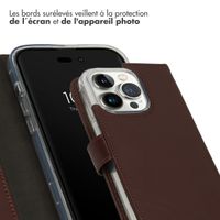 Selencia Étui portefeuille en cuir véritable Apple iPhone 14 Pro - Marron
