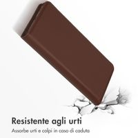 Accezz Étui de télephone Slim Folio en cuir de qualité supérieure Samsung Galaxy S22 Plus - Marron