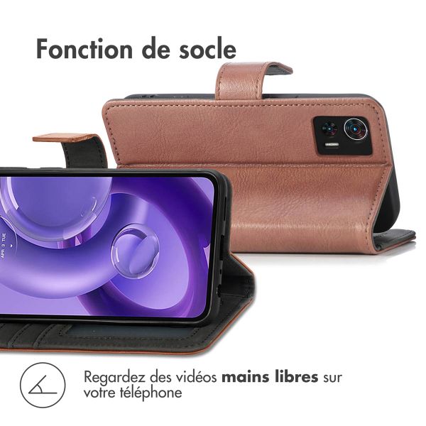 imoshion Étui de téléphone portefeuille Luxe Motorola Edge 30 Neo - Brun