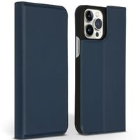 Accezz Étui de téléphone Slim Folio en cuir de qualité supérieure iPhone 13 Pro Max - Bleu foncé