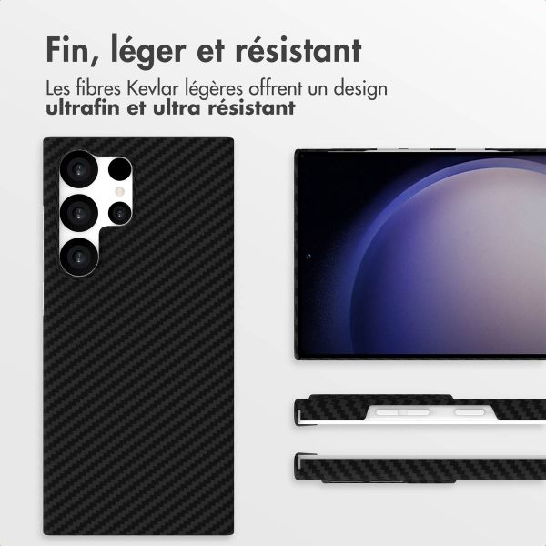 Accezz Coque Kevlar MagSafe Samsung Galaxy S23 Ultra - Noir
