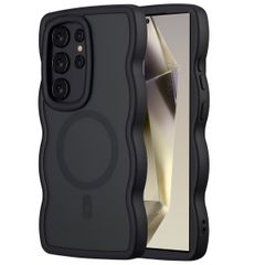 Selencia Coque arrière Wavy avec MagSafe Samsung Galaxy S24 Ultra - Noir