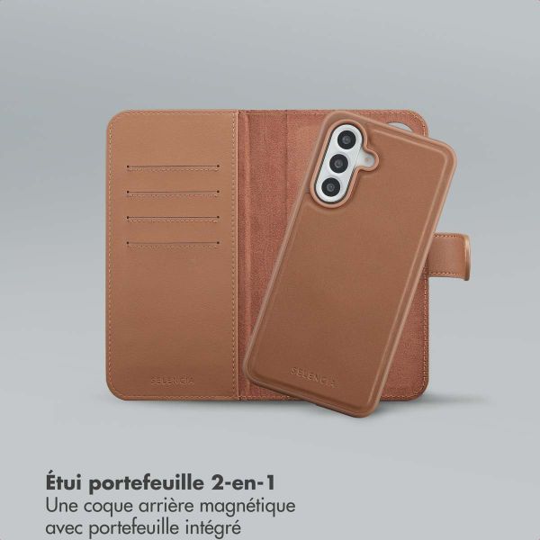 Selencia Étui portefeuille amovible Olyn avec MagSafe Samsung Galaxy A56 - Marron