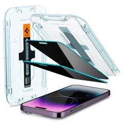 Spigen Protection d'écran en verre trempé GLAStR Privacy Applicator Apple iPhone 14 Pro Max