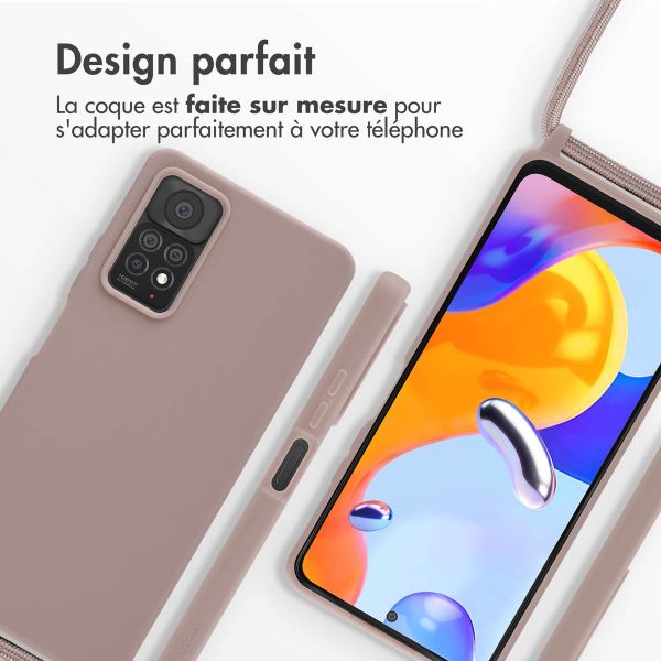 imoshion Coque en silicone avec cordon Xiaomi Redmi Note 11 Pro - Sand Pink