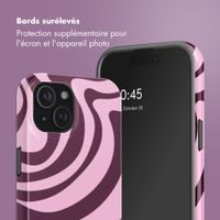 Selencia Coque arrière Vivid Apple iPhone 15 - Wavy Swirl Pink Plum