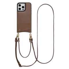 Selencia Coque de télephone Nova avec cordon et porte-cartes Apple iPhone 15 Pro Max - Mocha Brown