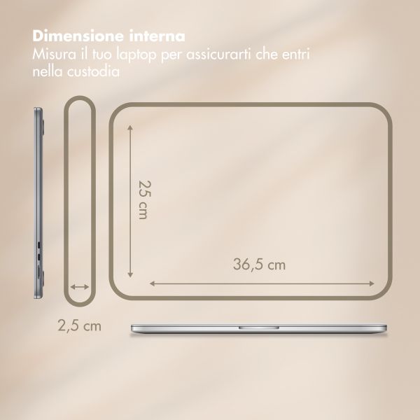 Selencia Pochette ordinateur Corduroy 15-16 pouces - Beige
