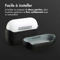 Accezz Coque en Cuir véritable Apple AirPods Pro - Noir