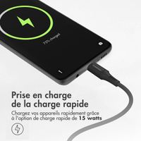 imoshion Braided USB-C vers câble USB-C - 2 mètre  - Noir