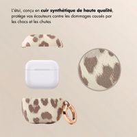 Selencia Coque Sabi motif panthère  Apple Airpods 4 - Soft Ivory