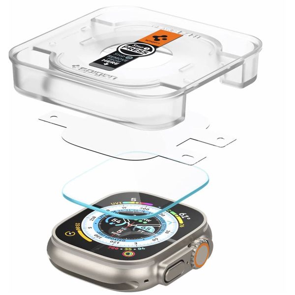 Spigen Protection d'écran EZ FIT Glas.tR avec applicateur Apple Watch Ultra - 49 mm - Transparent