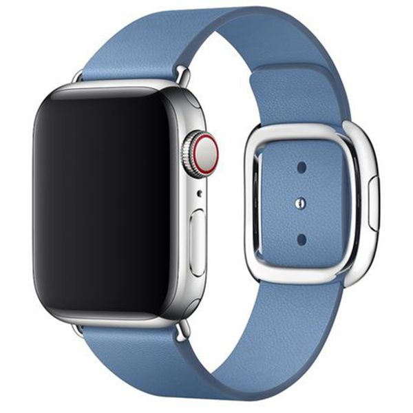 Apple Leather Band Modern Buckle Apple Watch Series 1-9 / SE - 38/40/41 mm / Series 10 - 42 mm - Taille S - Bleu