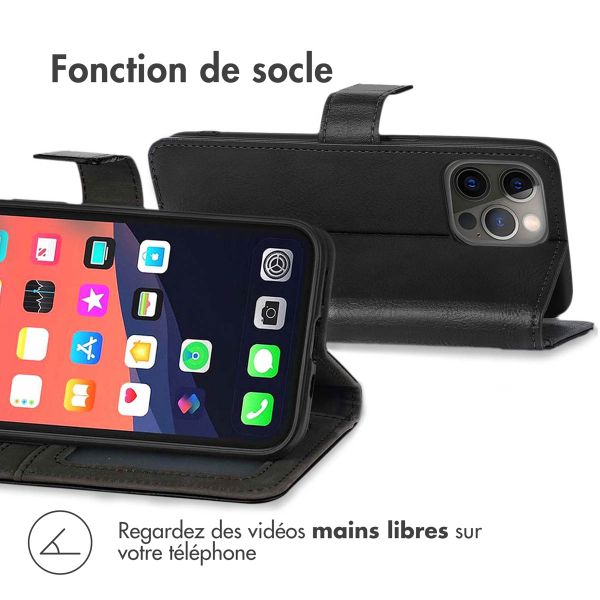imoshion Étui de téléphone portefeuille Luxe Apple iPhone 13 Pro Max - Noir