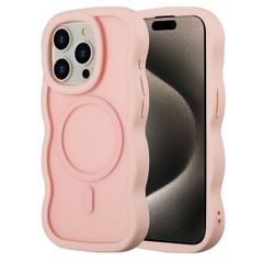 Selencia Coque arrière Wavy avec MagSafe Apple iPhone 15 Pro - Soft Pink