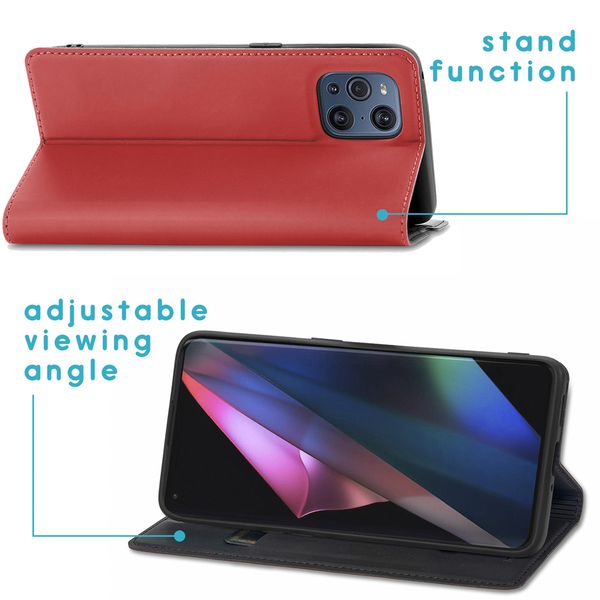 imoshion Étui de téléphone Slim Folio Oppo Find X3 Pro 5G - Rouge