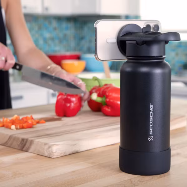 Scosche MagicMount Flask - Support téléphone - Gourde isotherme 946ML - MagSafe - Noir