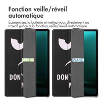 imoshion Coque tablette Design Trifold Samsung Galaxy Tab S10 Plus / Tab S9 FE Plus / Tab S9 Plus - Don't touch