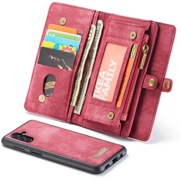 CaseMe Etui de téléphone de luxe en cuir deux en un Samsung Galaxy A13 (5G) / A04s - Rouge