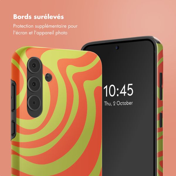 Selencia Coque arrière Vivid Samsung Galaxy A55 - Wavy Swirl Orange Fern