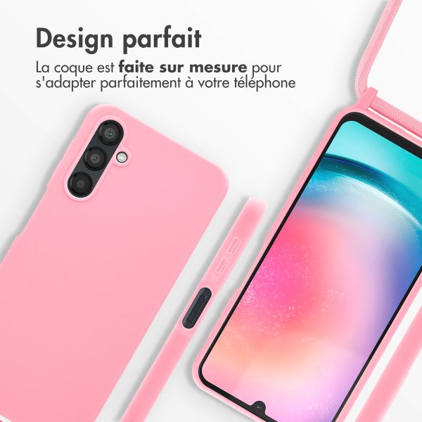 imoshion Coque en silicone avec cordon Samsung Galaxy A25 (5G) - Rose