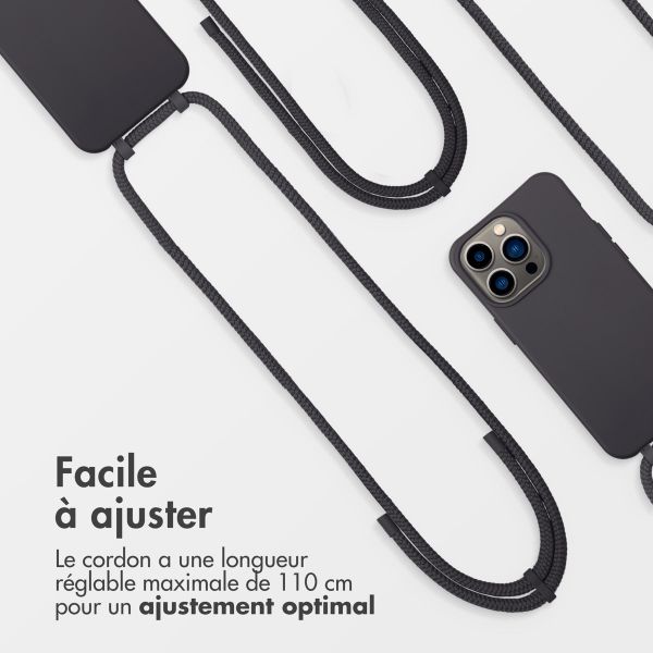 imoshion Coque arrière Color avec cordon amovible et MagSafe Apple iPhone 13 Pro - Black Coffee