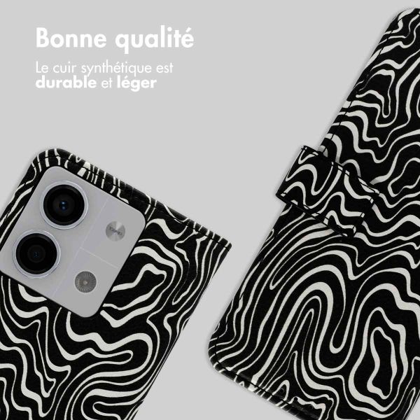 imoshion Étui de télephone portefeuille Design Xiaomi Redmi Note 13 (5G) - Black And White