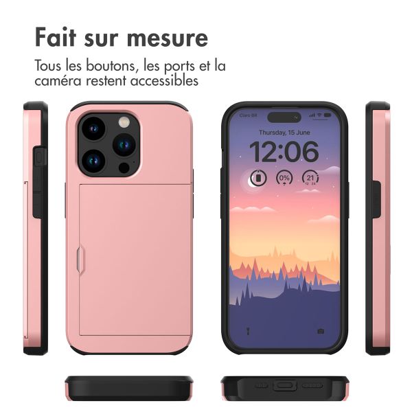 imoshion Coque arrière avec porte-cartes iPhone 15 Pro - Rose Dorée