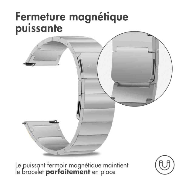 Selencia Bracelet magnétique en acier Samsung Galaxy Watch 7 40/44 mm - Argent