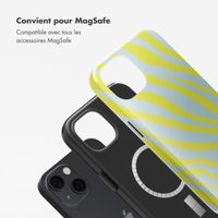 Selencia Coque arrière Vivid Tough avec MagSafe iPhone 13 - Zebra Winter Sky Titanium Yellow