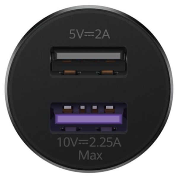 Huawei Chargeur de voiture d'origine avec câble USB-C - Chargeur de voiture - 2 ports USB-A + câble USB-C á USB-A - 22,5 watts