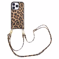 Selencia Coque de télephone Nova avec cordon et porte-cartes Apple iPhone 16 Pro - Leopard