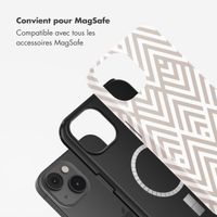 Selencia Coque arrière Vivid Tough avec MagSafe iPhone 14 - Beige Zigzag