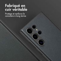 Accezz Coque arrière en cuir avec MagSafe Samsung Galaxy S24 Ultra - Onyx Black