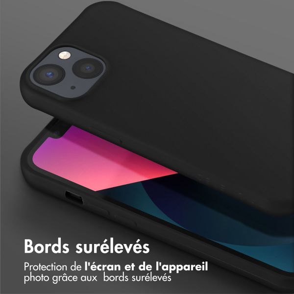 Selencia Coque silicone avec cordon amovible Apple iPhone 13 - Noir