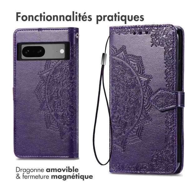 imoshion Etui de téléphone portefeuille Mandala Google Pixel 7a - Violet