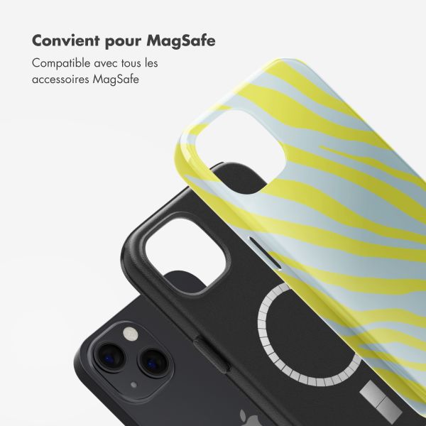 Selencia Coque arrière Vivid avec MagSafe Apple iPhone 13 - Zebra Winter Sky Titanium Yellow