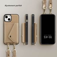 Selencia Coque à cordon avec porte-cartes enveloppe Sera iPhone 13 - Beige