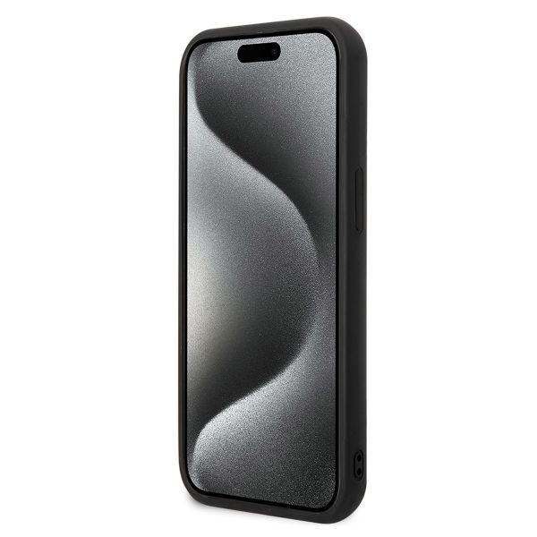 Karl Lagerfeld Coque rigide en caoutchouc 3D Karl & Choupette iPhone 15 - Noir