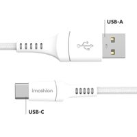 imoshion Braided USB-C vers câble USB-A - 3 mètre - Blanc